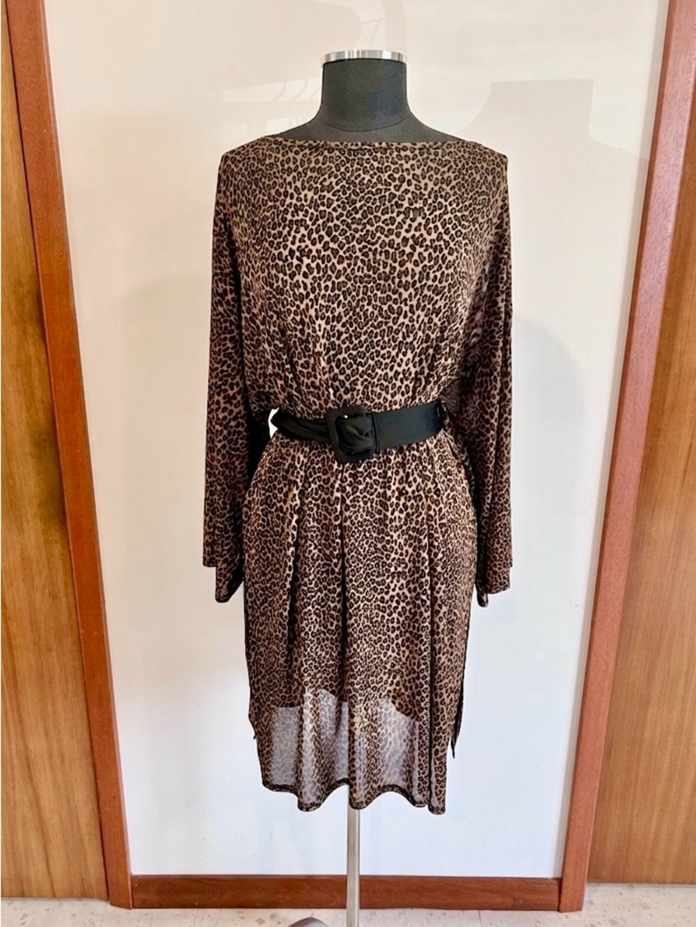 Linda Lundstrom Leopard Print Sheer Cover Up *Made in Canada* - Size Large